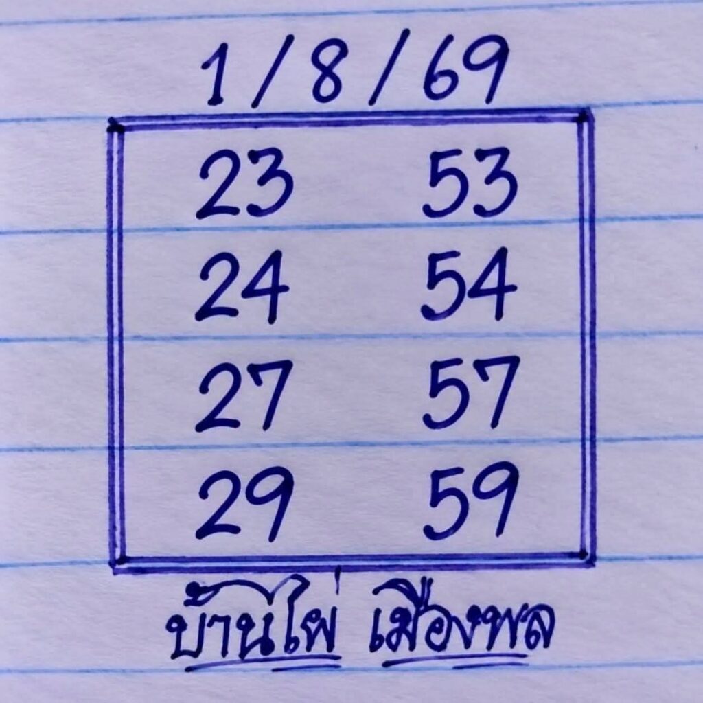 หวยบ้านไผ่เมืองพล 1/8/69